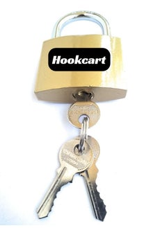 Hookcart Hookcart Pressing Brass Polished Lock with 3 Key Steel Hardened Shackle Double Locking 63 mm Gold Pack of 1  - Image 1