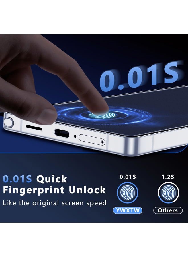 YWXTW 2 Pack Matte Screen Protector for Samsung Galaxy S25 Ultra + 1 Set Camera Lens Protector, [Smooth as Silk] [Fingerprint Unlocking] Anti Glare Anti Fingerprint Tempered Glass Screen Protector - Image 2
