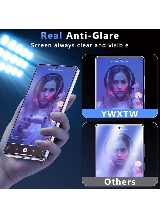 YWXTW 2 Pack Matte Screen Protector for Samsung Galaxy S25 Ultra + 1 Set Camera Lens Protector, [Smooth as Silk] [Fingerprint Unlocking] Anti Glare Anti Fingerprint Tempered Glass Screen Protector - Image 3