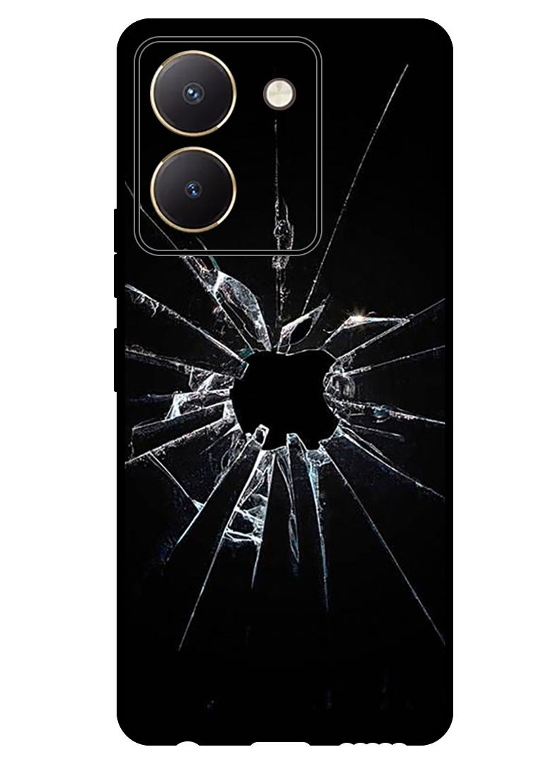 Theodor Protective Case Anti Scratch Shock Proof Bumper Cover For Vivo Y77t Cracked Glass Apple Logo - Image 1