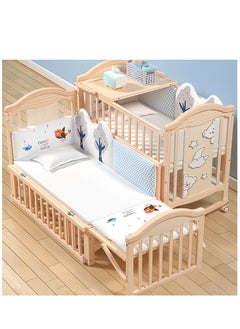 Arabest Baby bed , Solid Wooden Cot Furniture Suitable For New Born Without Mattress, 120*65*98cm  - Image 1