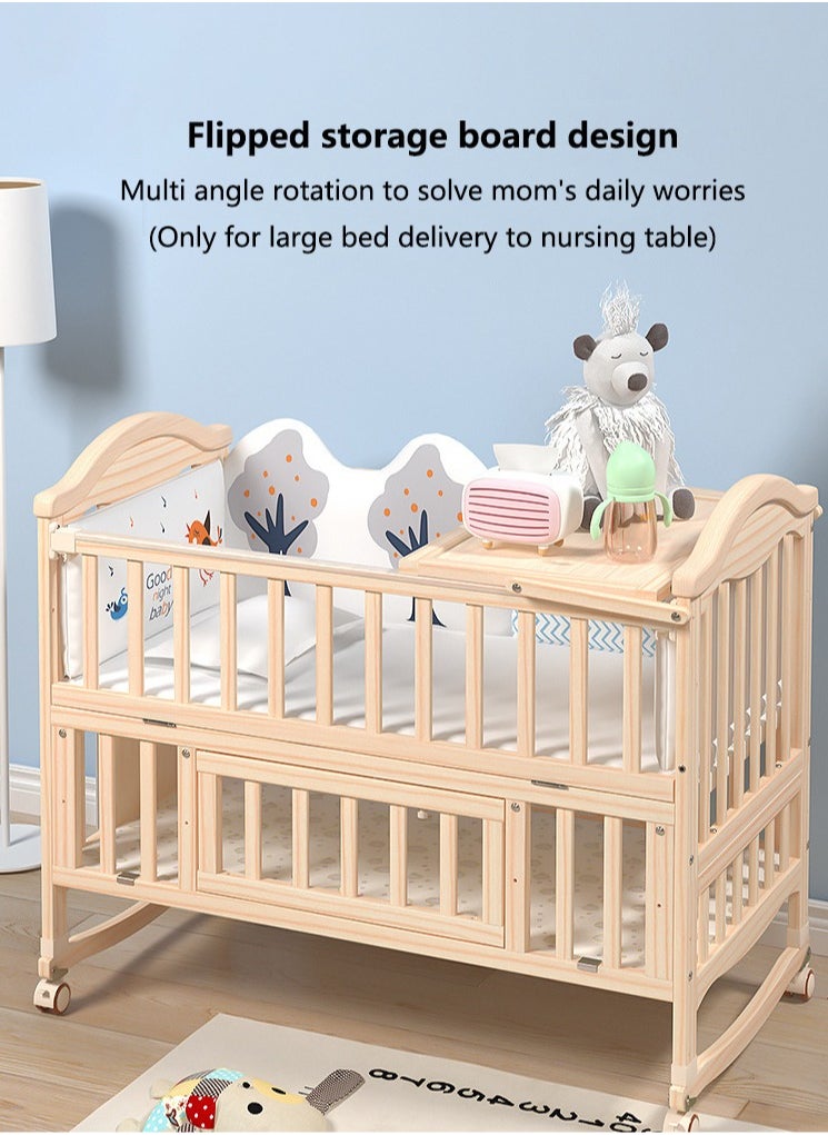Arabest Baby bed , Solid Wooden Cot Furniture Suitable For New Born Without Mattress, 120*65*98cm  - Image 2