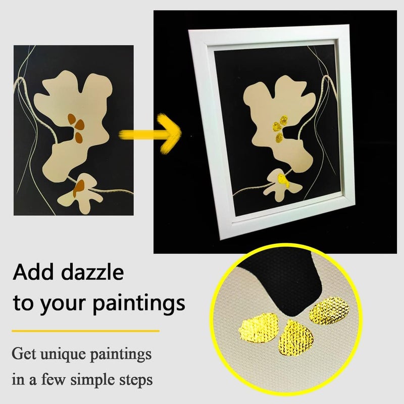 MUFUN MUFUN Gold Leaf Adhesive Kit 100ml Gilding Adhesive 100ml Metal Leaf Varnish 2 Brushes 2 Small Brushes 2 Disposable Gloves WaterBased Clear Craft Art Use  - Image 5