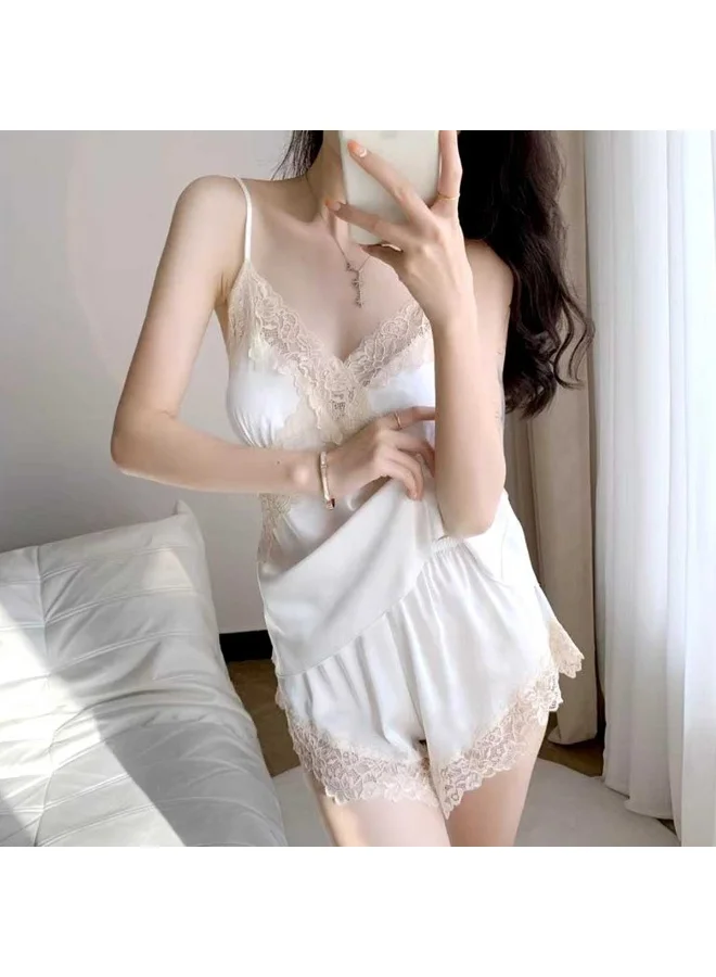 Caprisious Satin Lace Pajama Set for Women | Soft and Comfortable Sleepwear with Lace Detailing