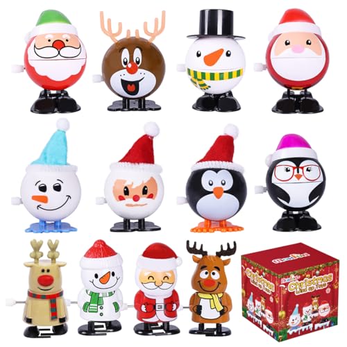 Max Fun 12pcs Christmas Wind Up Stocking Stuffers Toys Assortment for Christmas Party Favors Goody Bag Filler Christmas Wind up Toys - Image 1