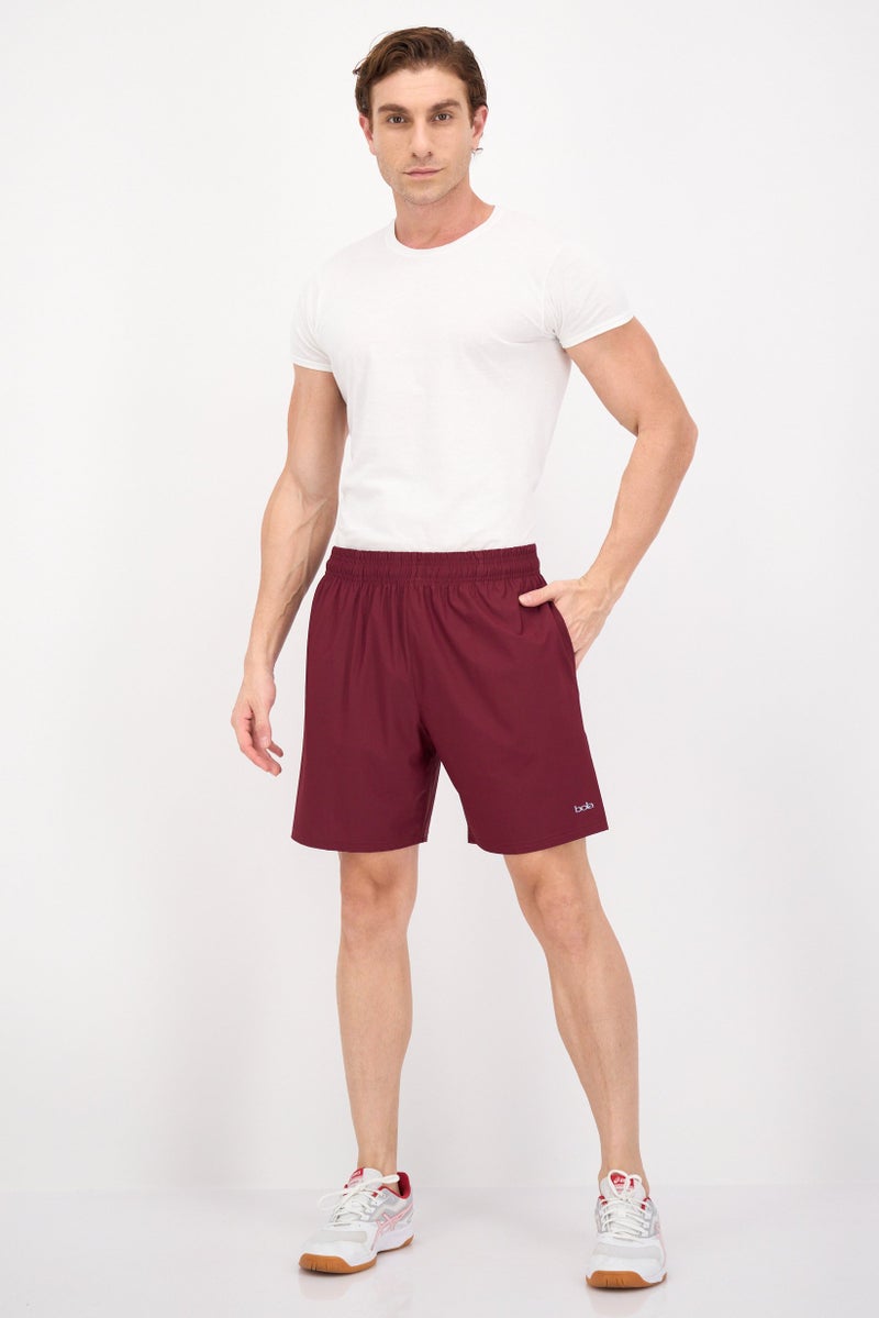 BOLA Best Of Luck Always Men Sportswear Fit Brand Logo Training Shorts, Maroon  - Image 2