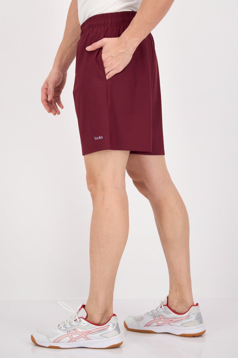 BOLA Best Of Luck Always Men Sportswear Fit Brand Logo Training Shorts, Maroon  - Image 4