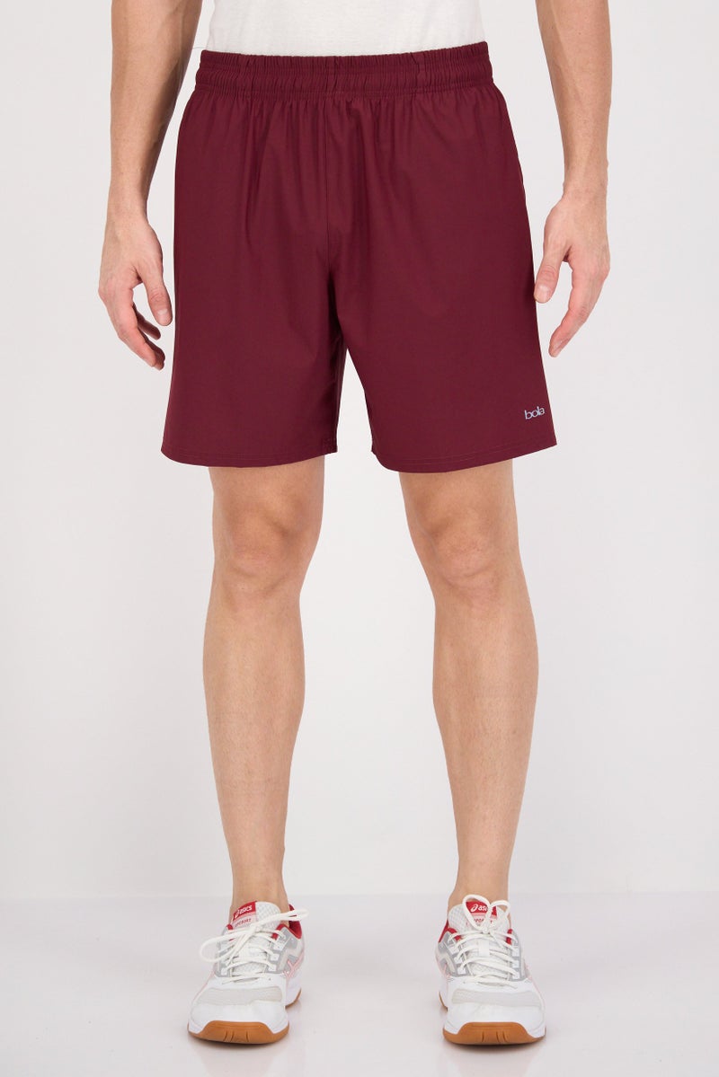 BOLA Best Of Luck Always Men Sportswear Fit Brand Logo Training Shorts, Maroon  - Image 1