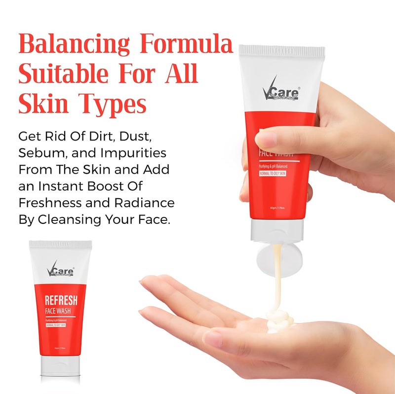 VCare مجموعة فرك الوجه المرطب 3 في 1 من Vcare مع واقي الشمس SPF 30 لحماية البشرة العادية إلى الدهنية 50 جرام - Image 2
