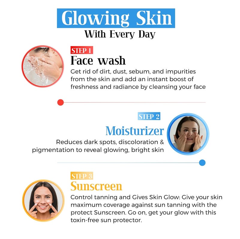 VCare مجموعة فرك الوجه المرطب 3 في 1 من Vcare مع واقي الشمس SPF 30 لحماية البشرة العادية إلى الدهنية 50 جرام - Image 5