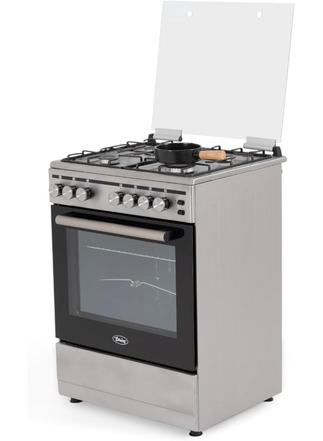 Terim TERGC6064St, 60 Cm Gas Cooking Range, 4 Gas Burners With Semicast Iron Pan Support, Stainless Steel, Made In Turkey - Image 4