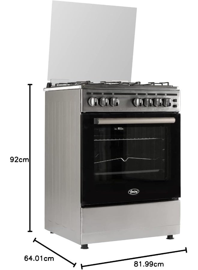 Terim TERGC6064St, 60 Cm Gas Cooking Range, 4 Gas Burners With Semicast Iron Pan Support, Stainless Steel, Made In Turkey - Image 2