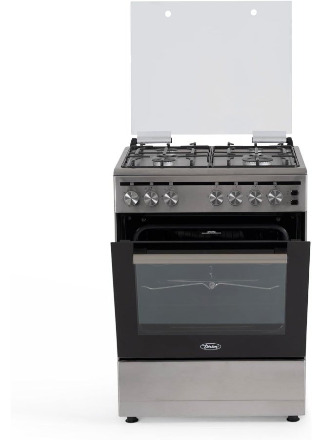 Terim TERGC6064St, 60 Cm Gas Cooking Range, 4 Gas Burners With Semicast Iron Pan Support, Stainless Steel, Made In Turkey - Image 1