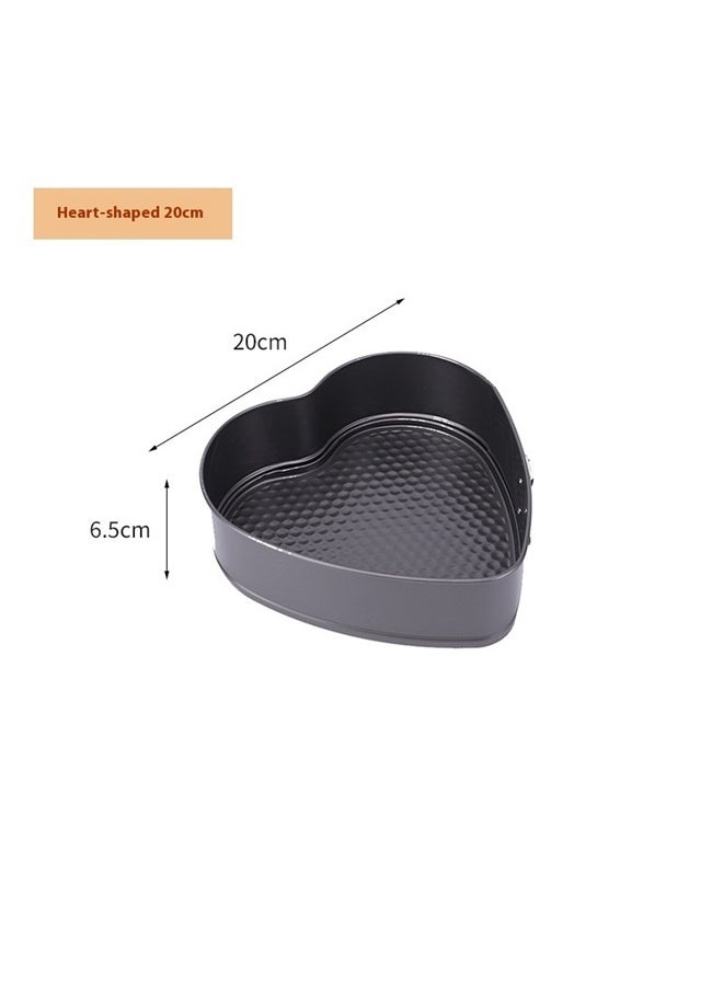 yongsheng Bake Pan Set Black 20cm,Heart Shaped Lock Cake Mold Nonstick Carbon Steel Easy to Use Great for Baking  - Image 3