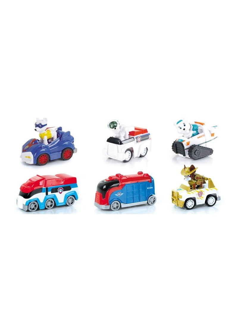 6 Pcs Dog Special Paw Patrol Car Toy Set, 1:55 True Metal Classic Gift Pack Collectible Diecast Vehicles Pull Back Cars, Animal Kingdom Playset for Kids  - Image 4