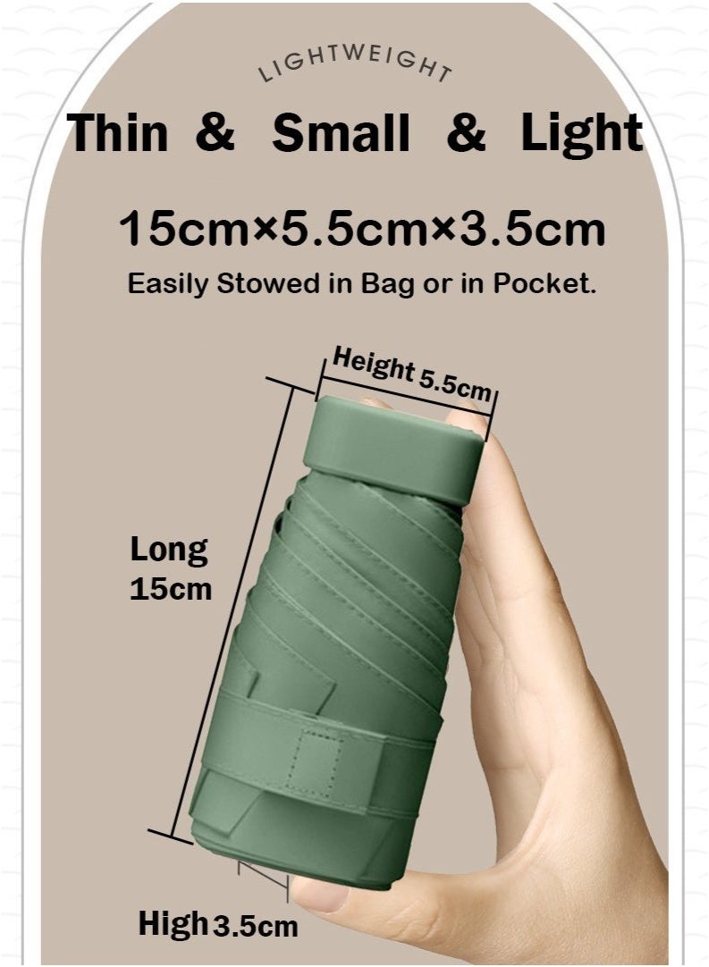 Portable Mini Folding Umbrella,Ultra-Light Pocket Umbrella,UV Protection,Includes Storage Box - Image 3