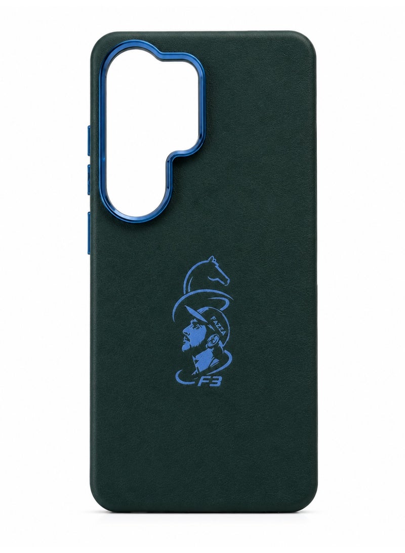 Samsung S26 Ultra Leather Texture Case – Dark Green & Blue - Image 1