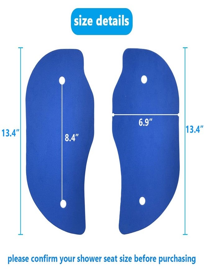 MESINURS U-Shaped Shower Chair Seat Mat Sets - Bath Bench Non-Slip Cushion EVA Foam Pad with Adhesive for Handicap, Disabled (Not Include Stool) - Image 2