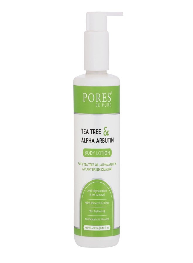 PORES Be Pure Body Lotion with Tea Tree Oil, Alpha Arbutin & Plant-Based Squalane | Anti-Pigmentation & Tan Removal Moisturizer | Helps Reduce Fine Lines & Promotes Skin Tightening | No Parabens & Silicone – For All Skin Types ( 250 ml ) - Image 1