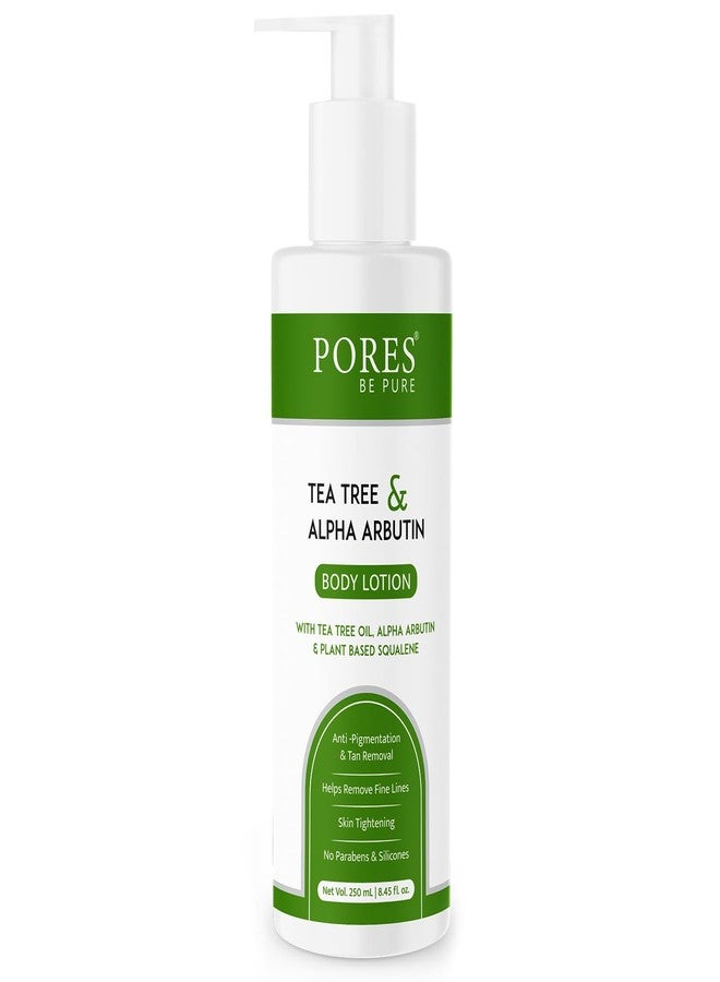 PORES Be Pure Body Lotion with Tea Tree Oil, Alpha Arbutin & Plant-Based Squalane | Anti-Pigmentation & Tan Removal Moisturizer | Helps Reduce Fine Lines & Promotes Skin Tightening | No Parabens & Silicone – For All Skin Types ( 250 ml ) - Image 2