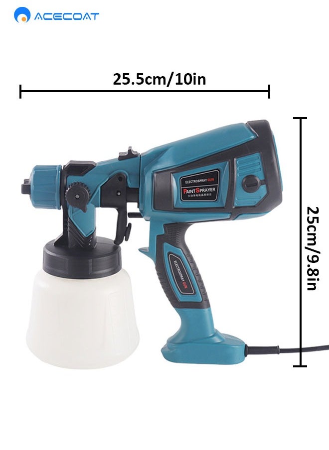 ACECOAT - Paint Sprayer, 800w Fence Paint Sprayer With 1400ml Container, Paint Spray Gun With 3 Nozzles, Upgraded Paint Sprayer With Adjustable Air And Color Flow, Suitable For Fences, Sheds, Cabinets, Walls, Spray Paint Evenly, Saving Time And Effort - Image 1