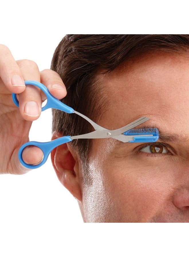 Collections Etc Eyebrow Scissors with Non Slip Finger Grips, Multi - Image 1