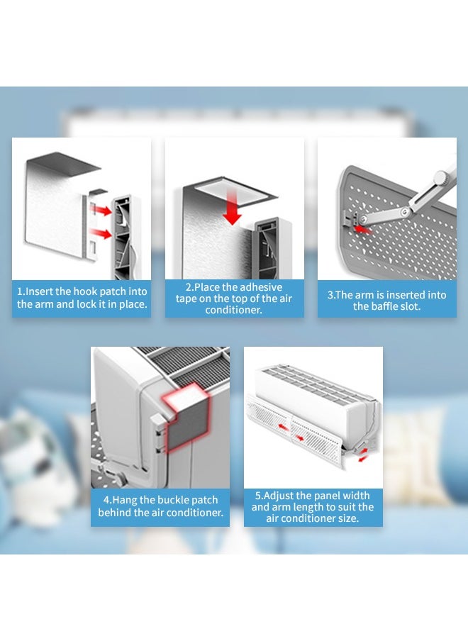 Generic - AC Deflector with Adjustable Arm, No-Drill Air Conditioner Deflector, Protects from Direct Air Blasts - Image 1