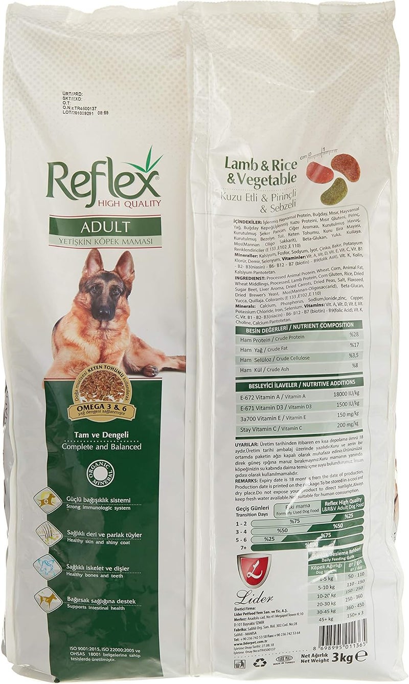 Reflex Adult Dog Food Lamb And Rice And Vegetable 3 Kg - Image 2