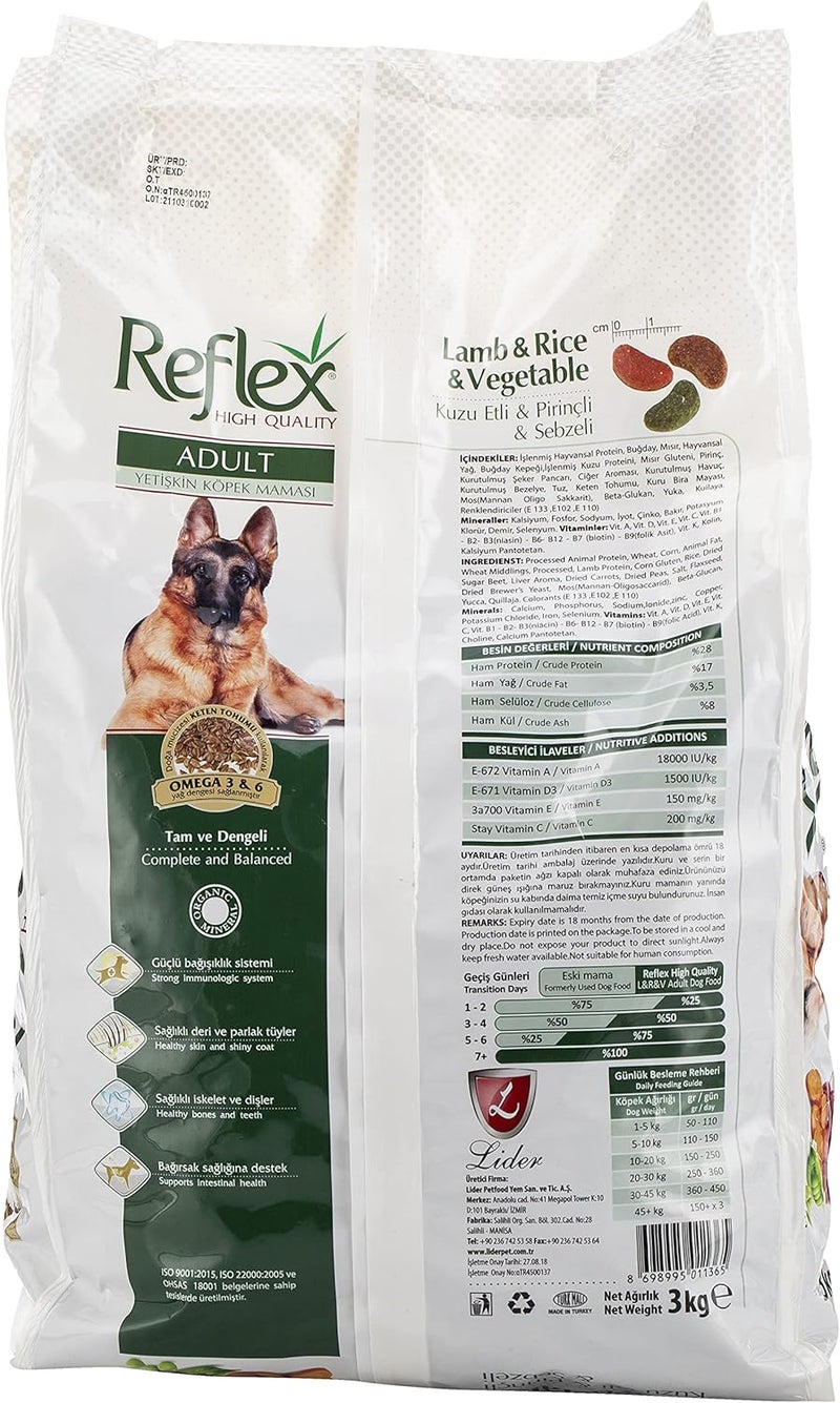 Reflex Adult Dog Food Lamb And Rice And Vegetable 3 Kg - Image 3
