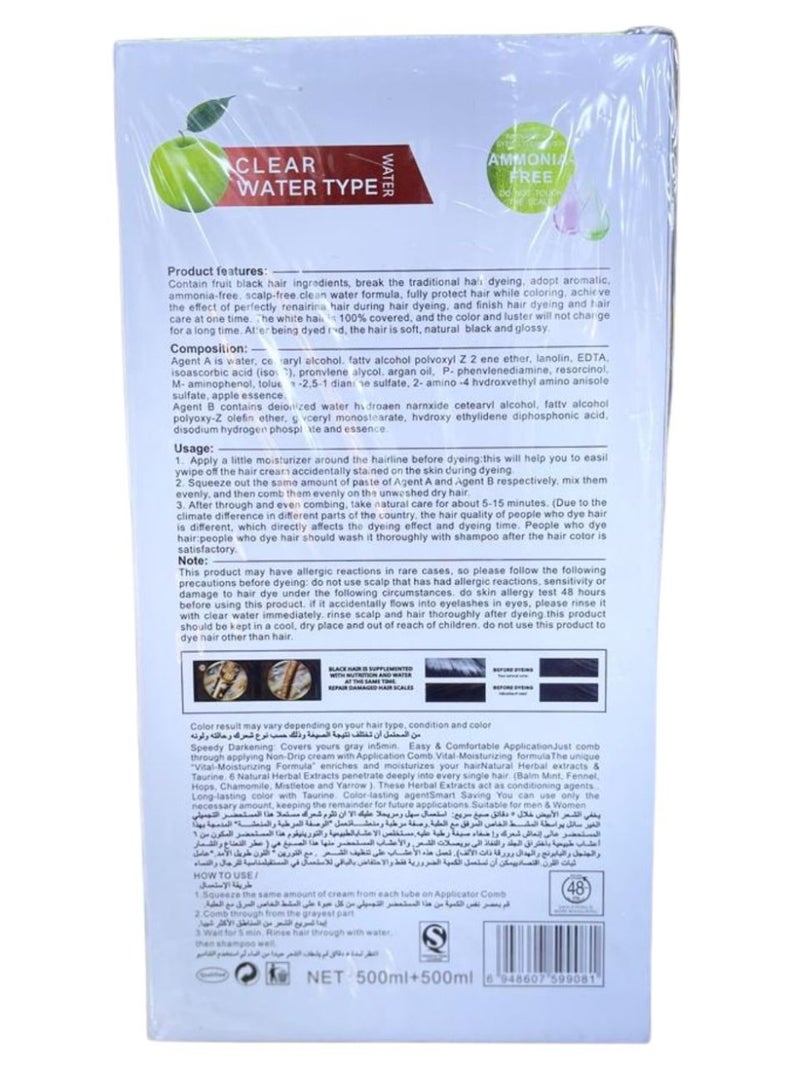 Mokeru Professional Apple Ammonia-Free Black Hair Color Cream | 96-Hour Long-Lasting Natural Black | Vitamin-C Rich Formula | Gentle & Water-Resistant - Image 4