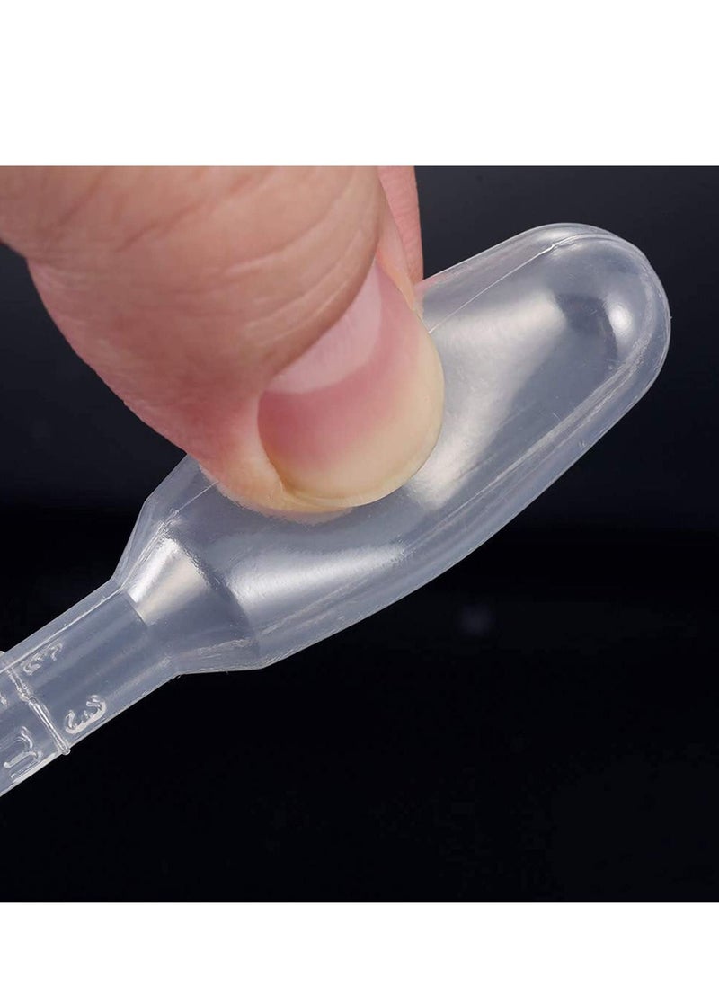 SYOSI - 100PCS 3ML Pipettes, Disposable Pasteur Pipette, Eye Dropper, Plastic Liquid Droppers for Essential Oils, Graduated, Dispensing, Measuring, Watering, Interval 0.5ml, Clear - Image 1