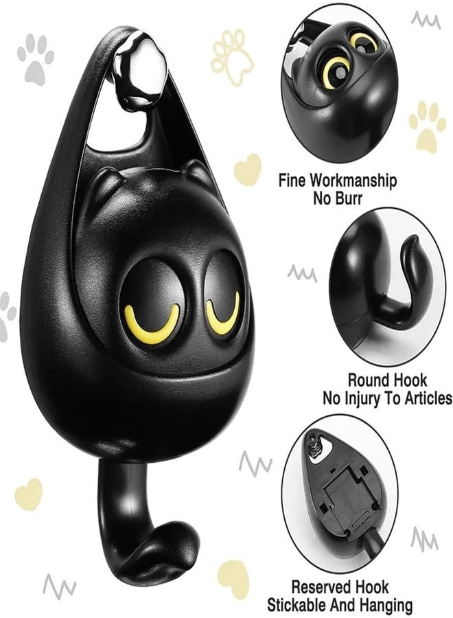 bosig® Creative Blink Wink Eyed Cat Hook, Interactive Amber Eyes Strong Viscose Hangable No Punching Hooks for Clothes, Scarf, Hat, Key, Towel, Bag for Wall Hanging Decorations Random Color (2 pcs) - Image 2