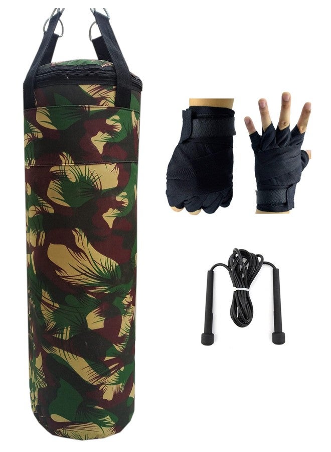 Byson Strong Camouflage Boxing kit Set (36 inch Punching Bag, Hand Wrap, Skipping Rope) Heavy Bag - Image 1