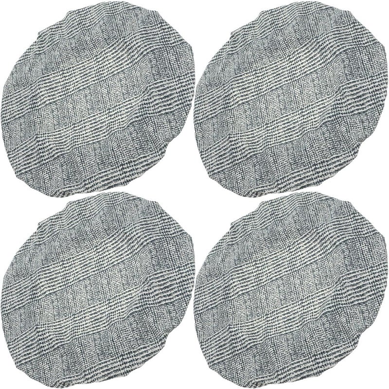 4pcs Elastic Round Bar Stool Covers, Stretch Chair Cushion Protector for Home and Bar Use, Decorative Gray Fabric Slipcovers, Sturdy Seat Replacement - Image 1