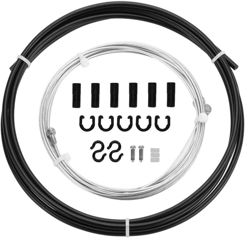 Chooee طقم غلاف كابل فرامل الدراجة العالمي للدراجات الجبلية أو دراجات الطريق، أسود قياسي - Image 2