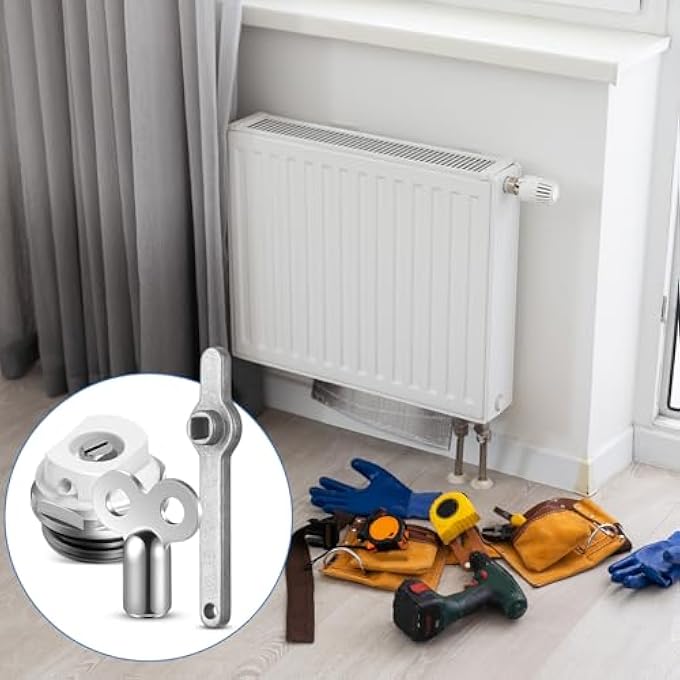 PACK OF 5 RADIATOR BLEED VALVE WITH 3 RADIATOR BLEED KEYS AND 1 RADIATOR BLEED HANDLE, HEATING KEY HEATING BLEED VALVE BLEED HANDLE - Image 3