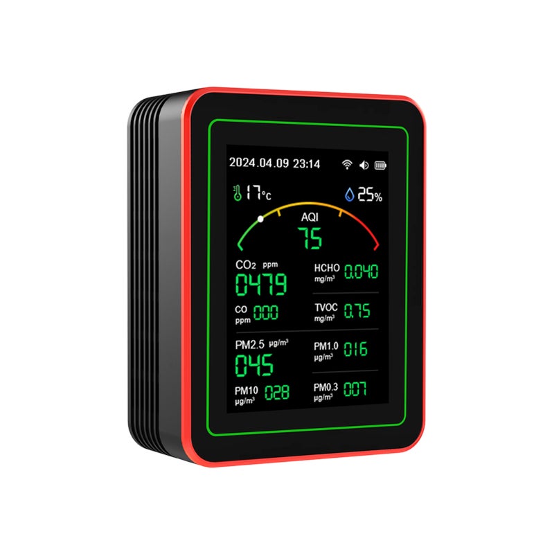 Air Quality Tester: 15-In-1 Black TFT Color Display, Real-Time Data - App Control & Early Warning, Air Quality Monitor for Home, School, Hospital, Car & Indoor Spaces - Image 5