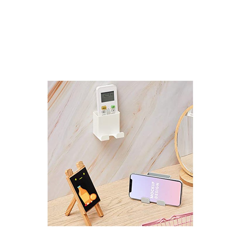 Zikra Bed Side Shelf, Multipurpose Storage Box, Wall Mount Phone Holders Adhesive Wall Phone Storage Box Wall Mounted Phone Holder Wall Smartphone Stand for Home Bedroom Bathroom Kitchen Office - Image 3