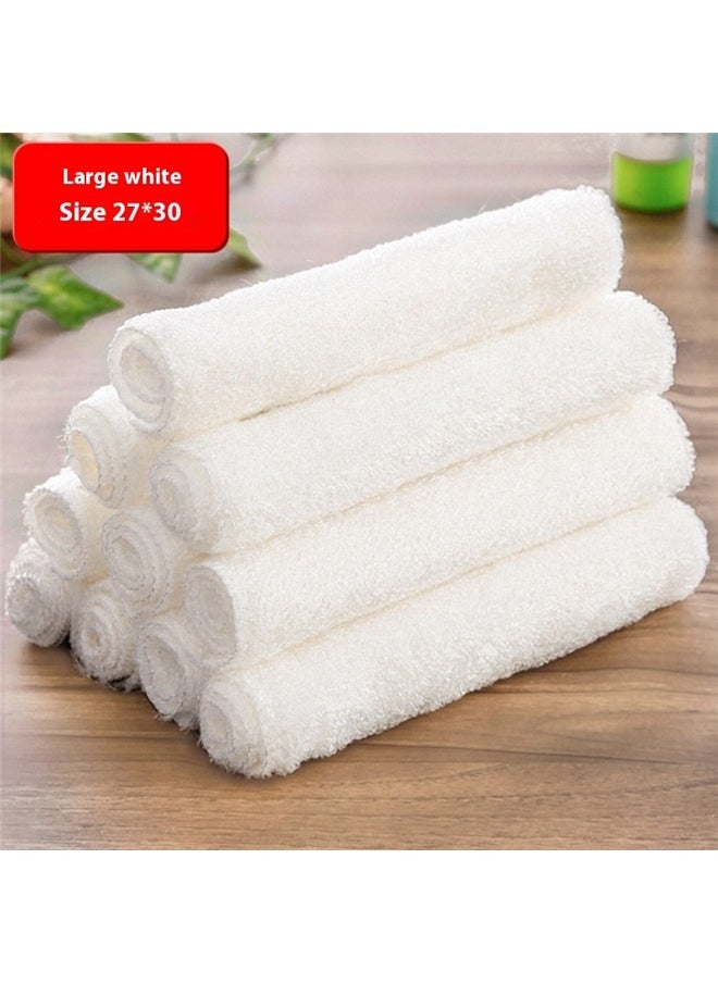 yongsheng 5-Piece Cotton Dish Cloth Set White 27x30cm, Hemmed Fingertip Towels for Kitchen  - Image 5