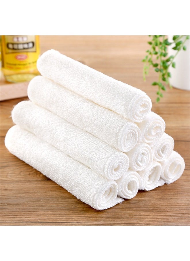 yongsheng 5-Piece Cotton Dish Cloth Set White 27x30cm, Hemmed Fingertip Towels for Kitchen  - Image 2