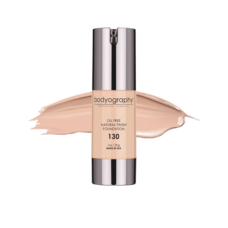 BODYOGRAPHY  NATURAL FINISH Foundation Light 130 OilFree AntiAging Salon Natural Finish w Vitamin E C Antioxidants  Vegan GlutenFree ParabenFree