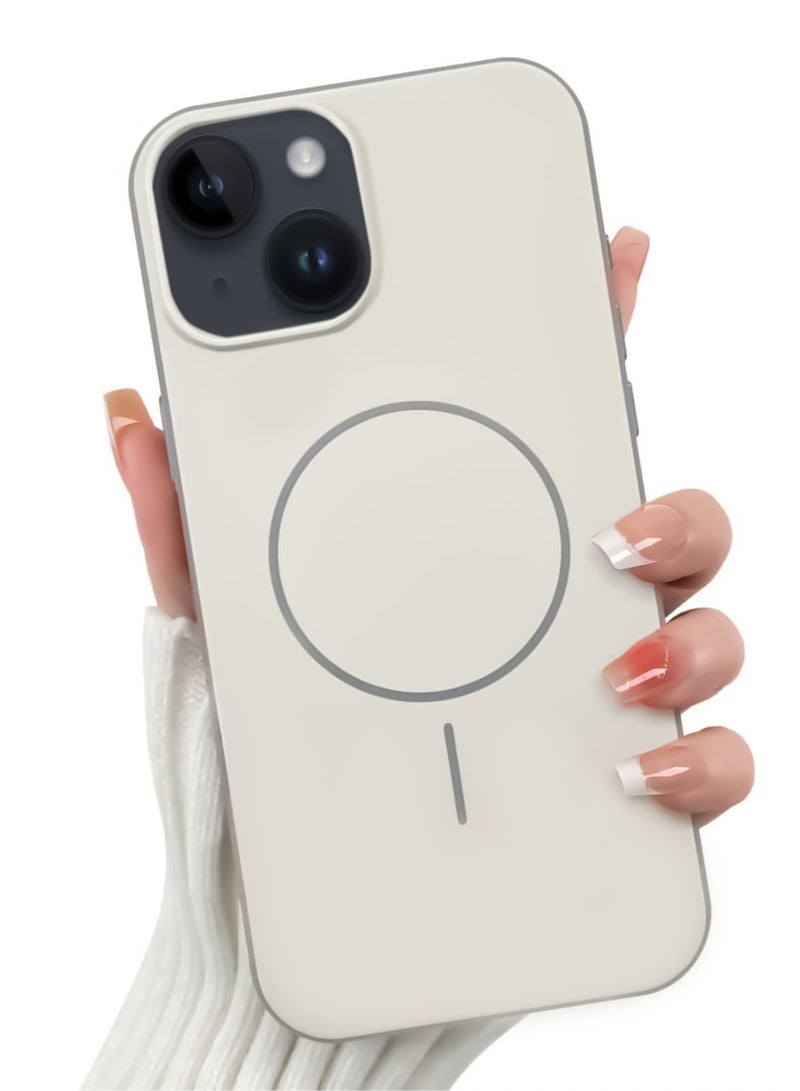 حافظة حماية هجينة من الأكريليك لهاتف iPhone 11 Pro – ظهر شفاف صلب مع إطار سيليكون وتصميم عصري بحلقة – لون أبيض