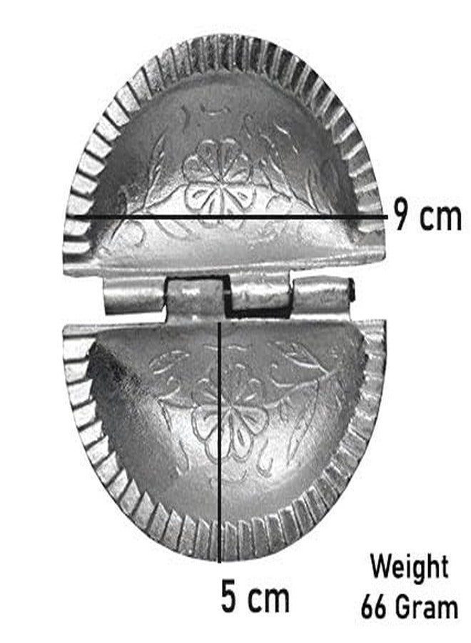 Kitchwish ​Kitchwish Pure Aluminium Gujiya Maker Sancha (Size 9 cm) - Traditional Floral Design Karanji Mould for Homemade Sweets, Durable Silver Metal (66 Grams) Pack of 4 - Image 3