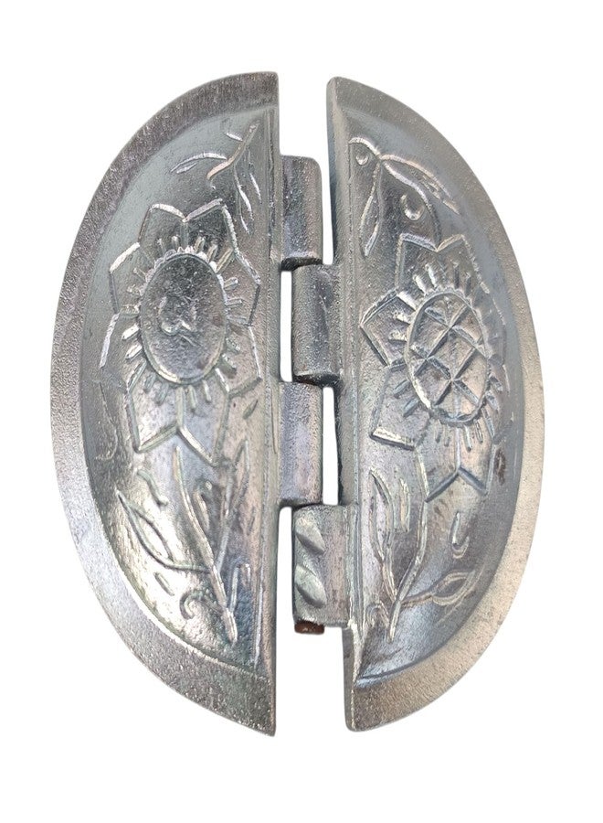 Kitchwish ​Kitchwish Pure Aluminium Gujiya Maker Sancha (Size 9 cm) - Traditional Floral Design Karanji Mould for Homemade Sweets, Durable Silver Metal (66 Grams) Pack of 4 - Image 4