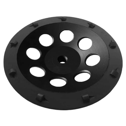 EDiamondTools 7" PCD Grinding Wheel for Epoxy, Glue, Mastic and Paint, 9 PCD Segments, 5/8"-11 Threaded Arbor - Image 1