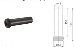 Roca 180MM Straight Pipe for Selendra Concealed Cistern R9O1K7230101  - Image 2