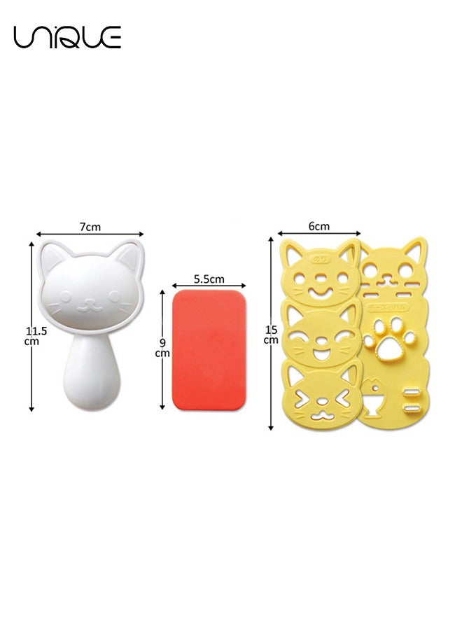 Unique 4 Piece Rice Ball Mould Set - Cute Cat Rice Ball Mould - Sushi Mould - Sandwich DIY Kitchen Tools - Image 2