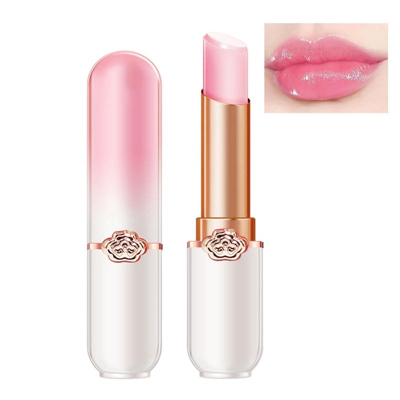 BINGBRUSH Peach Color Changing LipstickMoisturizer Long Lasting Lip Care Lip Balm Magic Lip Gloss Lip Tint Stain Gloss Set for Women 1pc Peach
