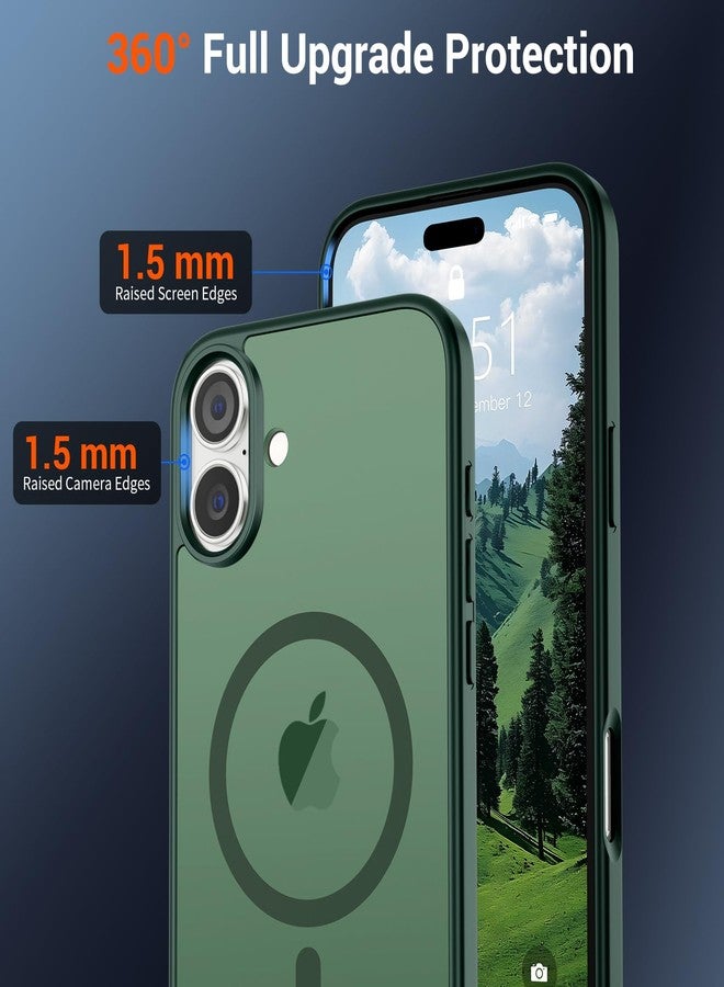 SUPFINE Magnetic for iPhone 16 Plus Case (Compatible with MagSafe) (Military Grade Drop Protection) Slim Translucent Matte Shockproof with Anti-Fingerprint Phone Case,Forest Green - Image 4