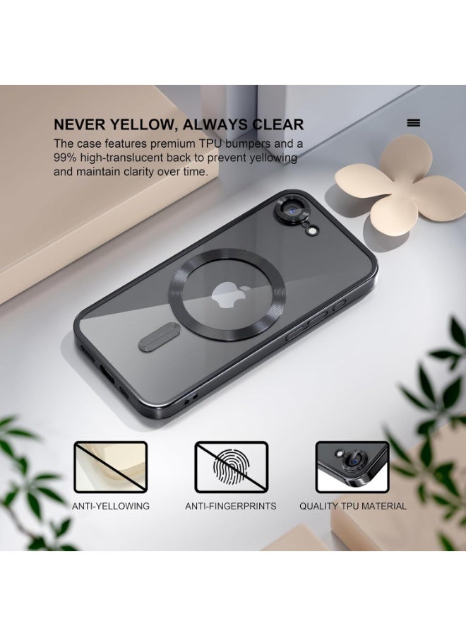 بورتوني غطاء حماية شفاف خفيف الوزن فائق النحافة لهاتف iPhone 16e 2025، يدعم تقنية MagSafe، مع زجاج مقسّى لهاتف iPhone 16e مقاس 6.1 بوصة - Image 5